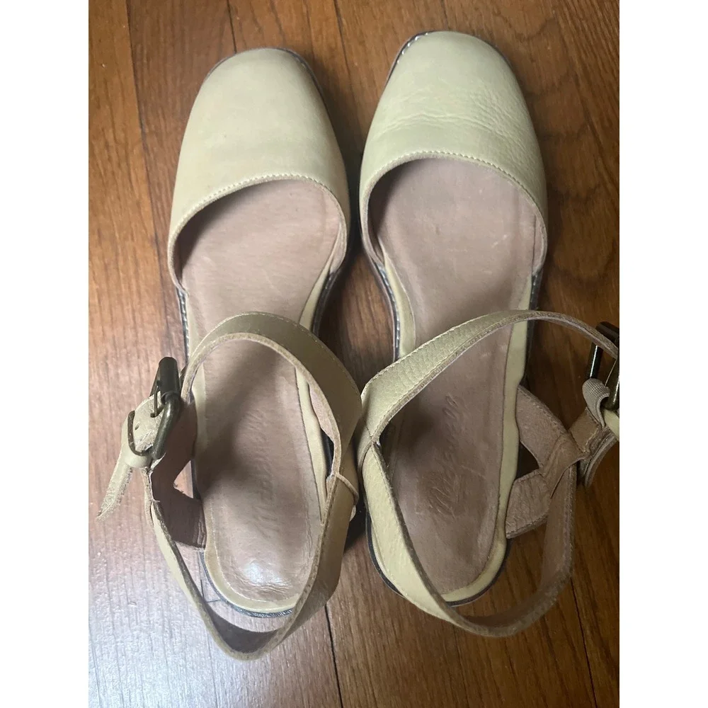 Madewell The‎ Claudie Mary Jane Sandal 8.5 Lug Sole Beige Leather